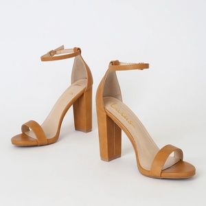 Lulus Taylor Camel Ankle Strap Heels 7.5